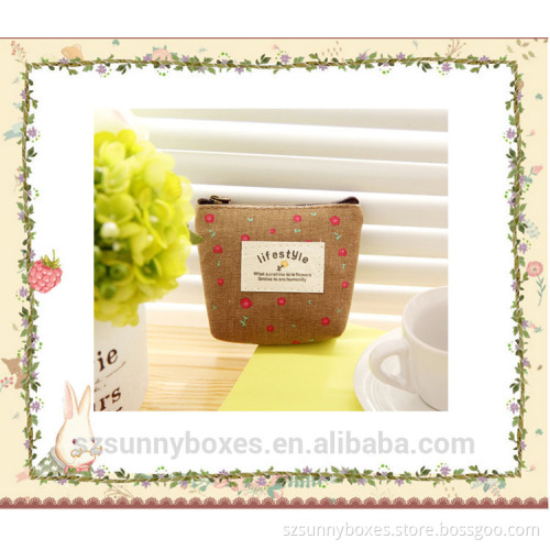 2016 Promotional Canvas/linen Cute Ladies Coin Wallet